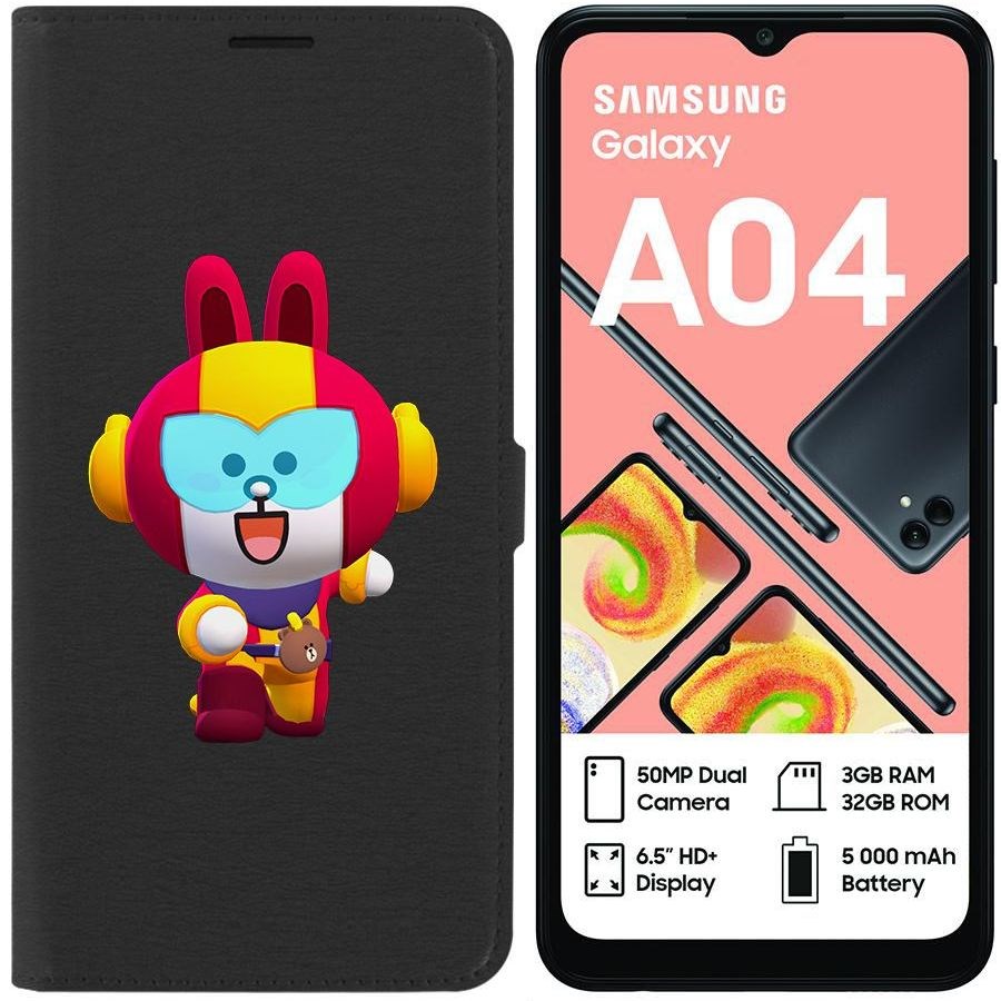 

Чехол-книжка Eco для Samsung Galaxy A04 (A045) Brawl Stars-Кони Макс (черный)