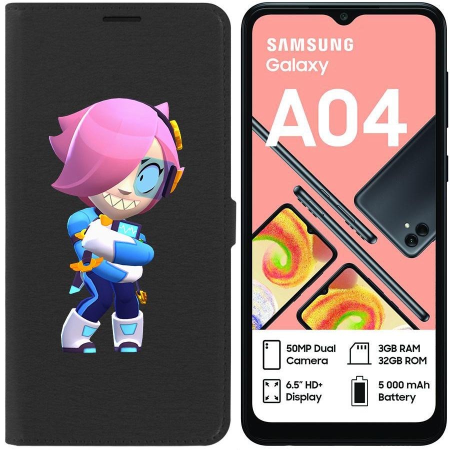 

Чехол-книжка Eco для Samsung Galaxy A04 (A045) Brawl Stars-Колетт Навигатор (черный)