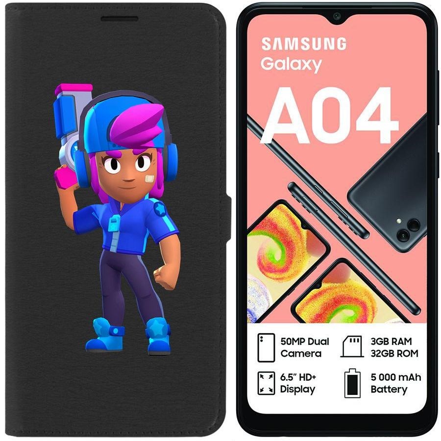 

Чехол-книжка Eco для Samsung Galaxy A04 (A045) Brawl Stars-Звёздная Шелли (черный)