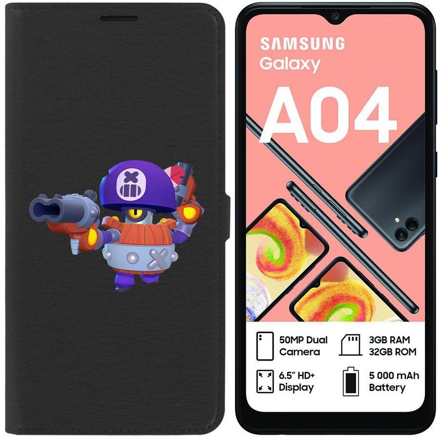 

Чехол-книжка Eco для Samsung Galaxy A04 (A045) Brawl Stars-Дэррил (черный)