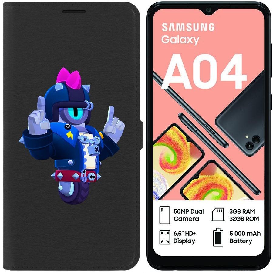 

Чехол-книжка Eco для Samsung Galaxy A04 (A045) Brawl Stars-Дикий Сту (черный)