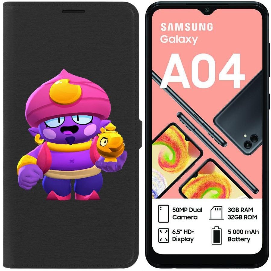 

Чехол-книжка Eco для Samsung Galaxy A04 (A045) Brawl Stars-Джин (черный)