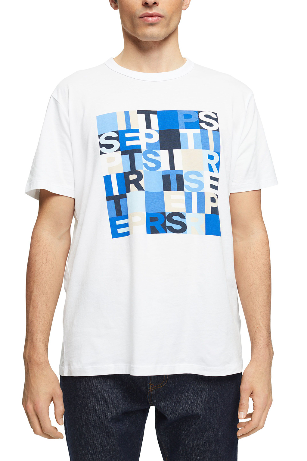 

Футболка мужская Esprit Casual 013EE2K304 белая XL, Белый, 013EE2K304