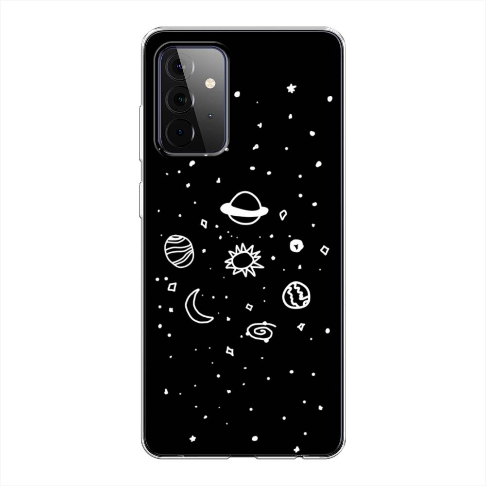 

Чехол на Samsung Galaxy A72 "Дудл солнечной системы", Бежевый;серый, 2101950-2