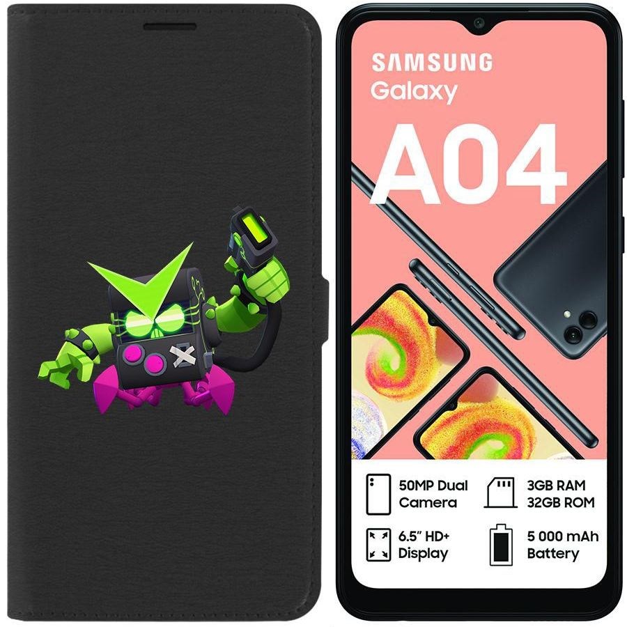 

Чехол-книжка Eco для Samsung Galaxy A04 (A045) Brawl Stars-Вирус 8-БИТ (черный)