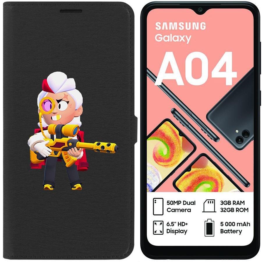 

Чехол-книжка Eco для Samsung Galaxy A04 (A045) Brawl Stars-Белль Голдхэнд (черный)