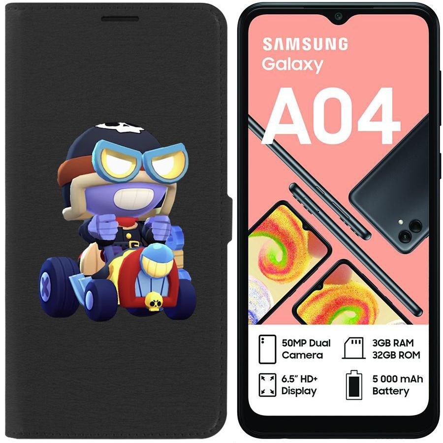 

Чехол-книжка Eco для Samsung Galaxy A04 (A045) Brawl Stars-Безумный Карл (черный)