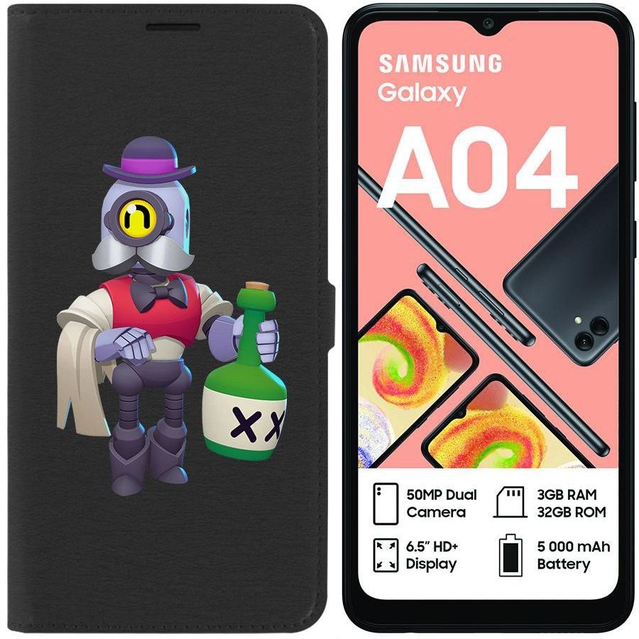 

Чехол-книжка Eco для Samsung Galaxy A04 (A045) Brawl Stars-Барли (черный)