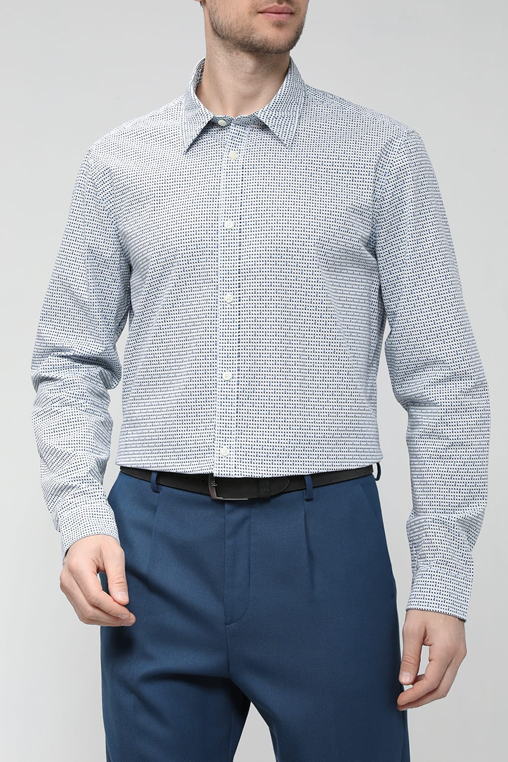 

Рубашка мужская Esprit Casual 013EE2F303 голубая S, 013EE2F303