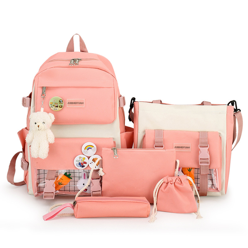 Рюкзак RAFL для девочки школьный комплект 5 в 1 портфель розовый шапочка для плавания atemi тканевая с силиконовым покрытием сс102 розовый