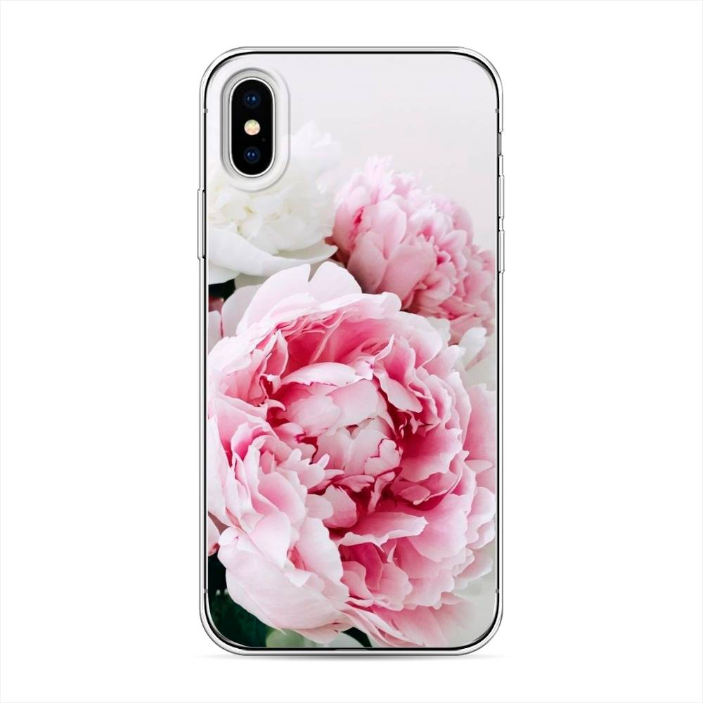 

Чехол на Apple iPhone XS "Розовые и белые пионы", Розовый;белый, 11850-2