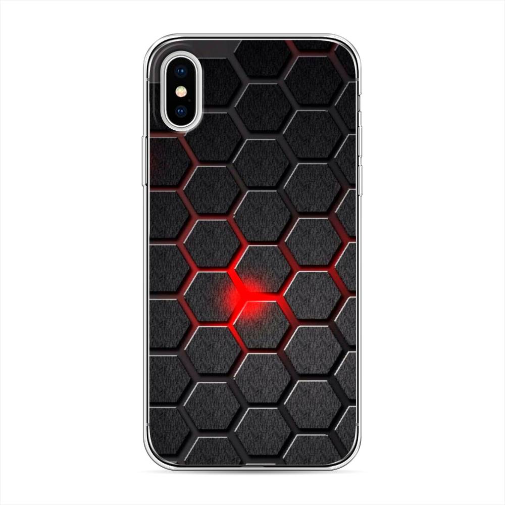 

Чехол на Apple iPhone XS "Соты красные", Красный;черный;серый, 11850-3