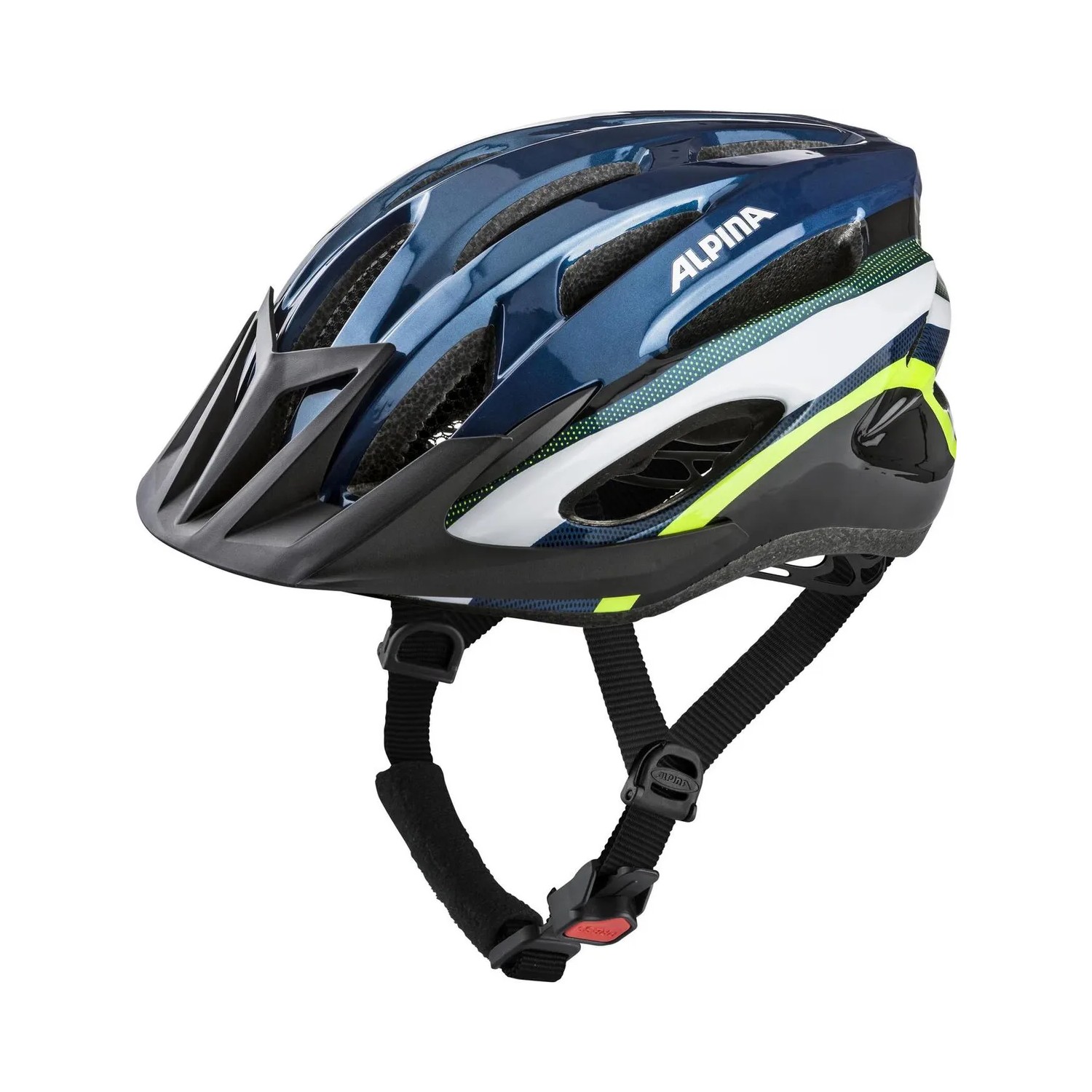 Велошлем Alpina MTB 17 Darkblue-Neon Gloss (A971981), цвет Синий-Зеленый, ростовка 58-61см