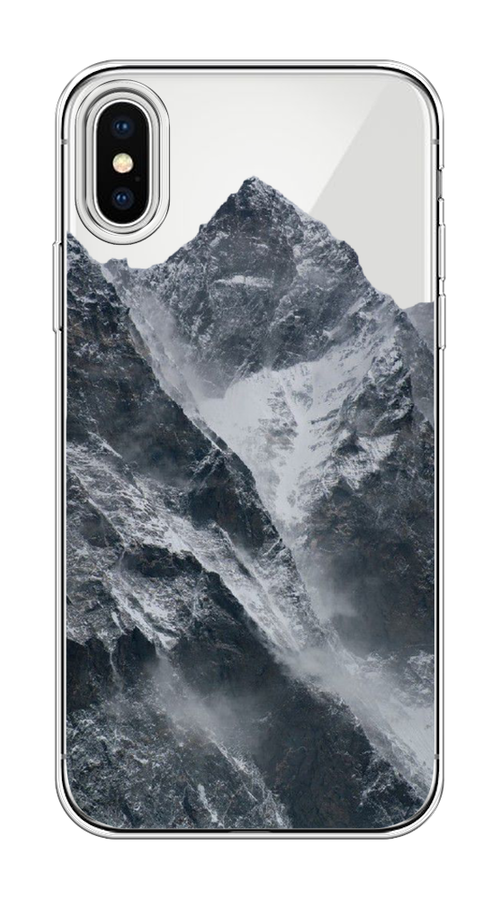 

Чехол на Apple iPhone X "Горы арт 4", Серый;бежевый, 11050-2