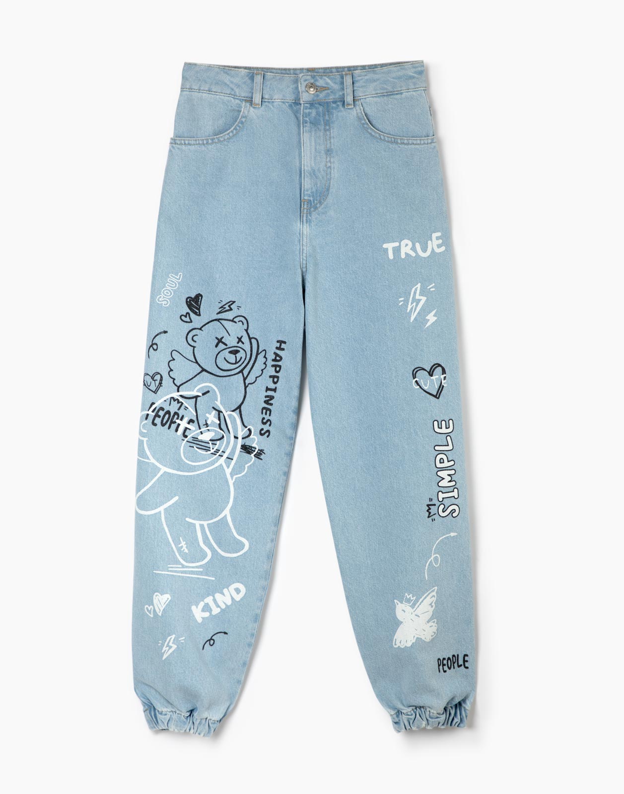 

Джинсы Jogger с принтом для девочки Gloria Jeans 14+/164, Голубой, GJN027664