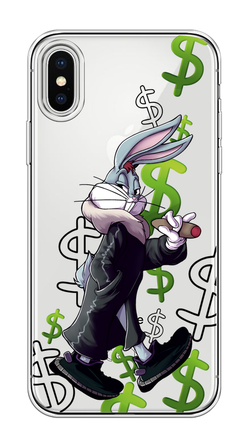 

Чехол на Apple iPhone X "Rich Bugs Bunny", Зеленый;черный;голубой, 11050-6