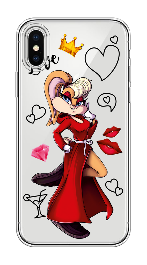 

Чехол на Apple iPhone X "Rich Lola Bunny", Красный;бежевый;оранжевый, 11050-6