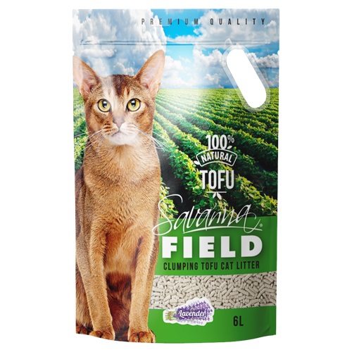 Наполнитель для кошачьих туалетов SAVANNA FIELD TOFU комкующийся, лаванда, 6 л