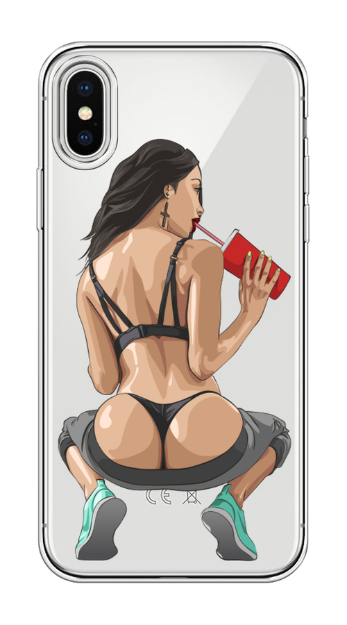 

Чехол на Apple iPhone X "Сочные булочки", Бежевый;красный;черный, 11050-6
