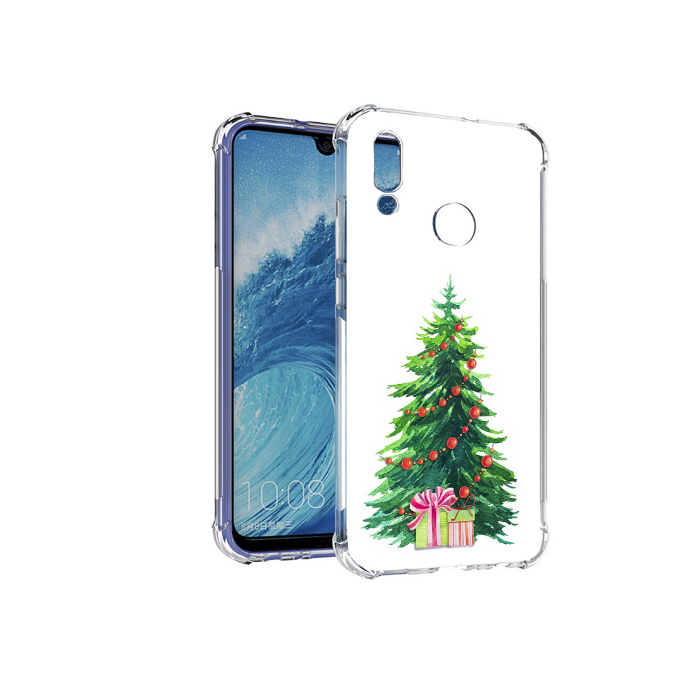 

Чехол MyPads Tocco для Huawei P Smart (2019) Елка новогодняя с подарками акварель, Прозрачный, Tocco