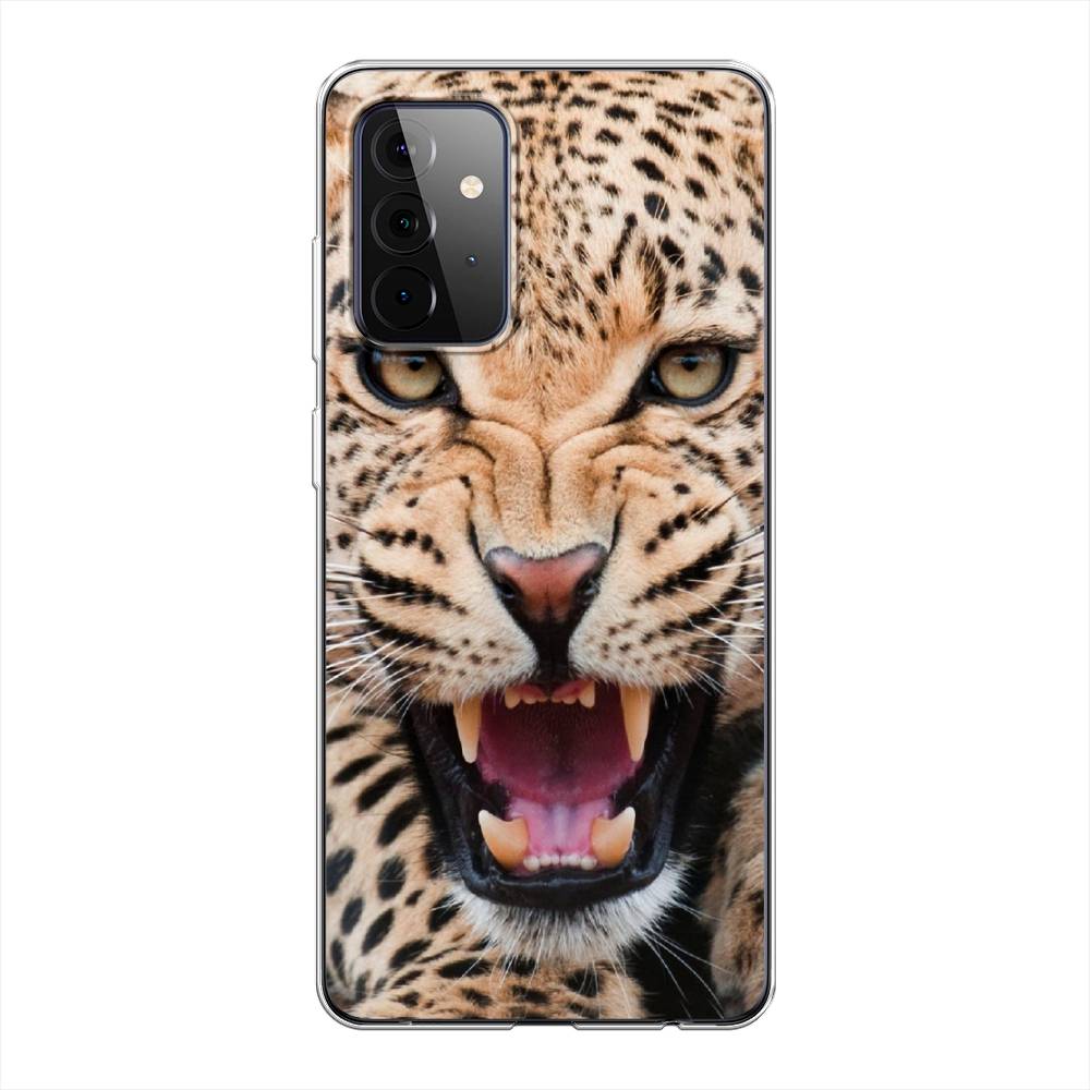 

Чехол на Samsung Galaxy A72 "Леопард 3d", Бежевый;черный, 2101950-6