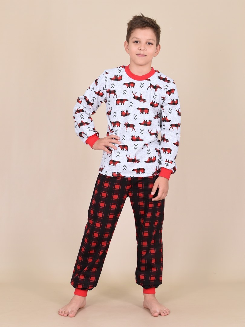 

Пижама детская LIDEKO kids М70-16, красный; серый, 164, М70-16