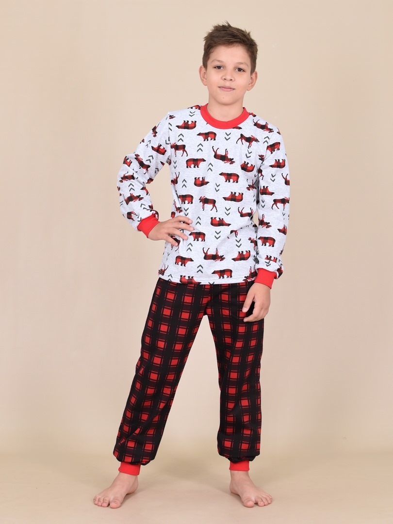 Пижама детская LIDEKO kids М70-16, красный; серый, 158