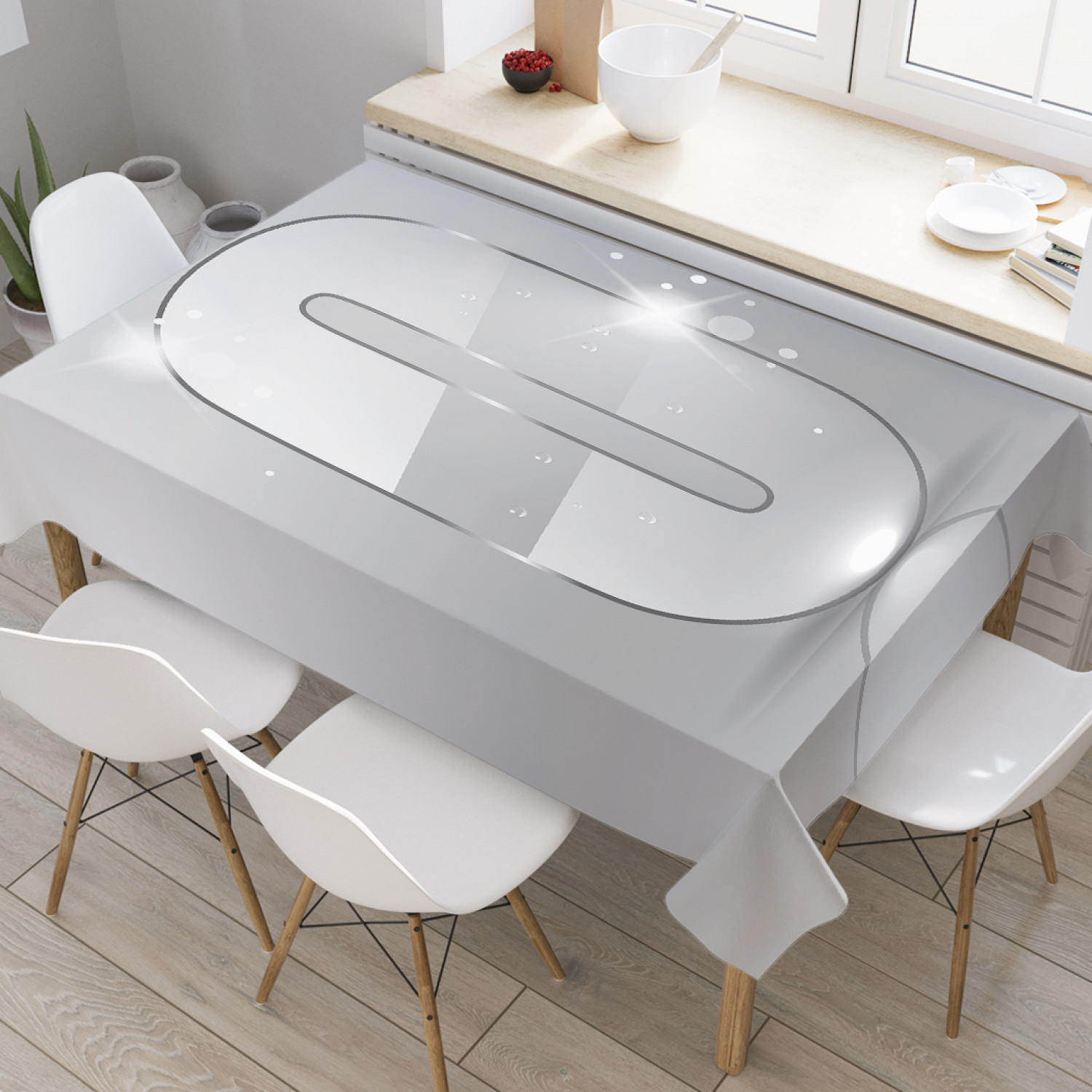 

Скатерть прямоугольная JoyArty "Сверкающая o" из оксфорда, 120x145 см, Сверкающая o