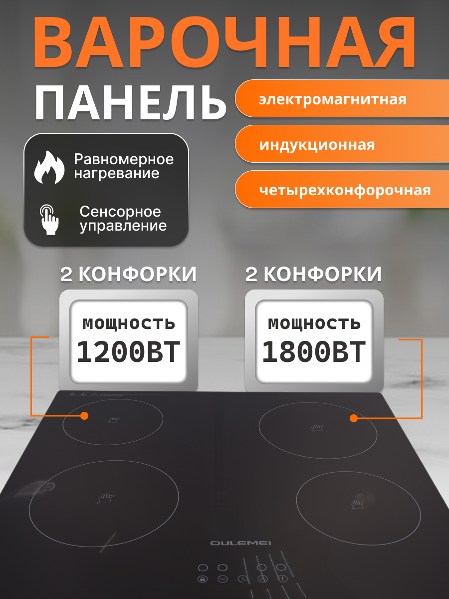 

Встраиваемая варочная панель электрическая Nano Shop TL-00029 черный, TL-00029