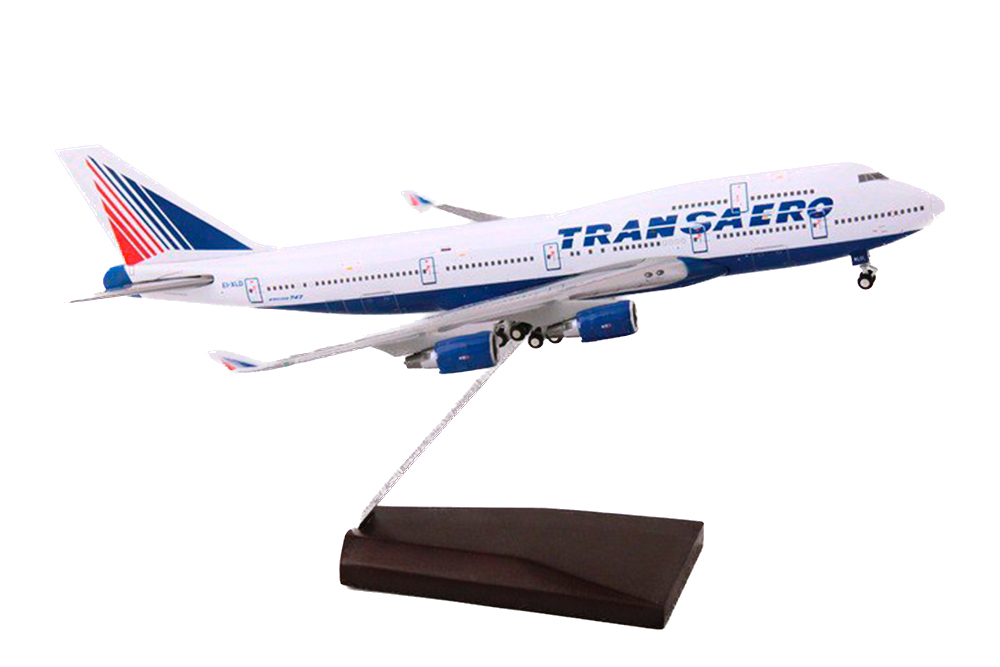 Boeing 747 transaero (47 cm long) / модель самолета боинг 747 трансаэро с подсветкой иллюм