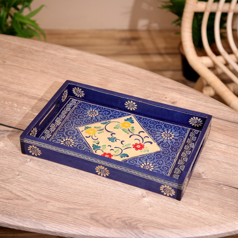 

Поднос из дерева батик 32x20x5 см