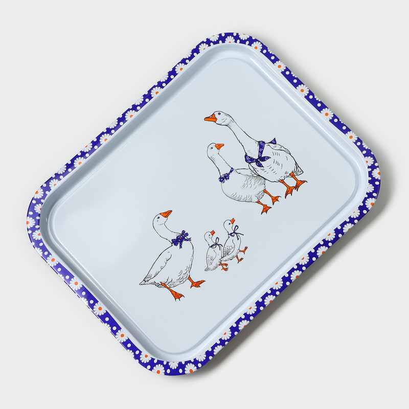 

Поднос Гуси 32,8x25,8 см жесть, "Гуси"