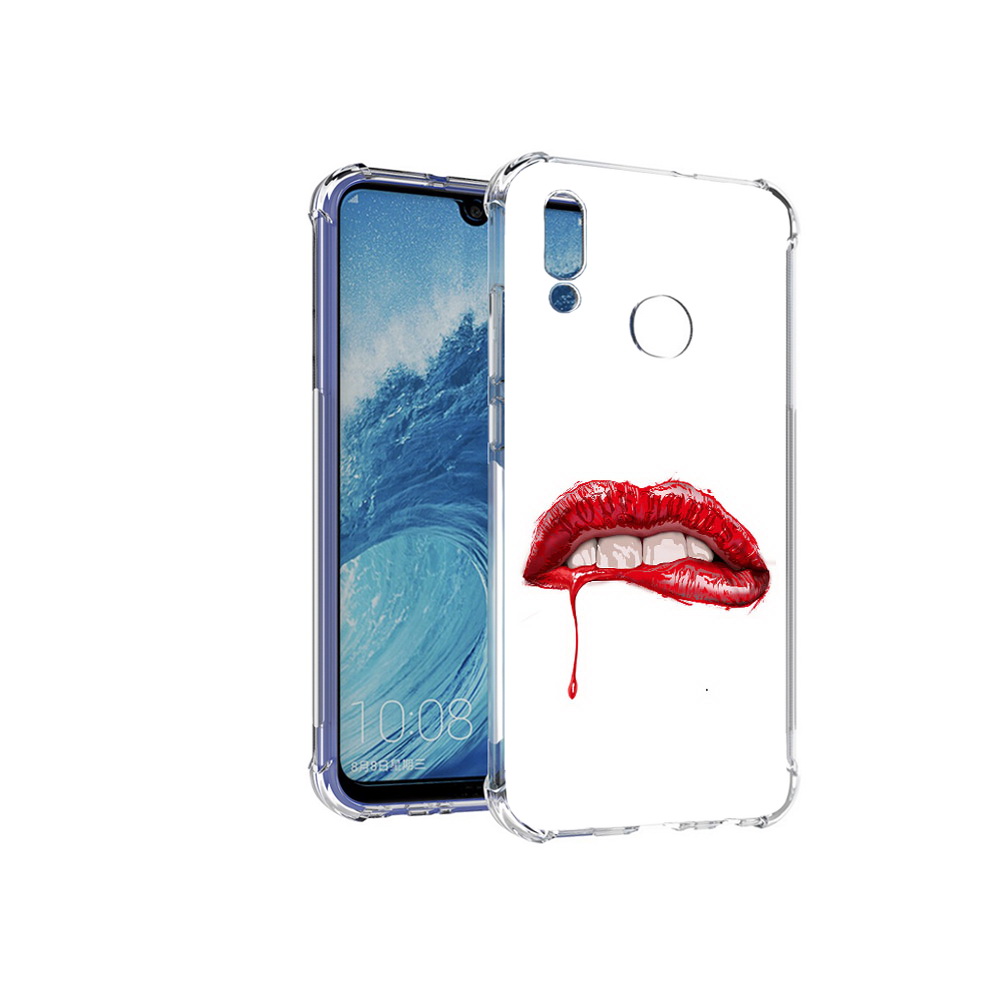 

Чехол MyPads Tocco для Huawei P Smart (2019) яркие красные губы, Прозрачный, Tocco
