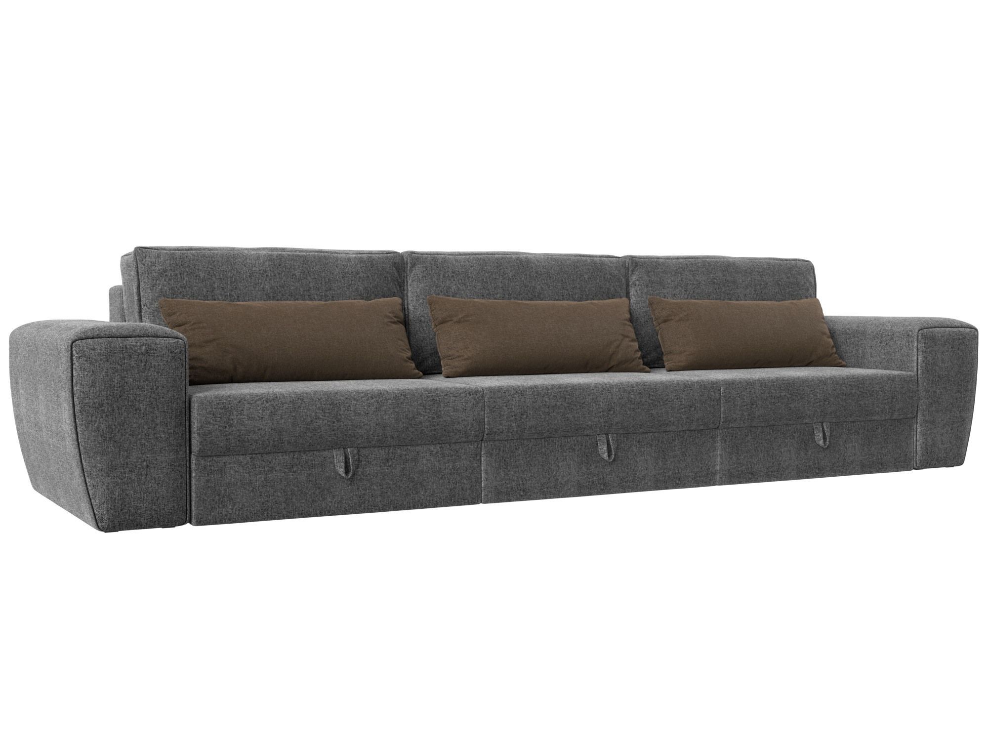 

Прямой диван Лига Диванов Лига-008 Long 372х107х94 см, серый\коричневый, Прямой диван Лига-008 Long
