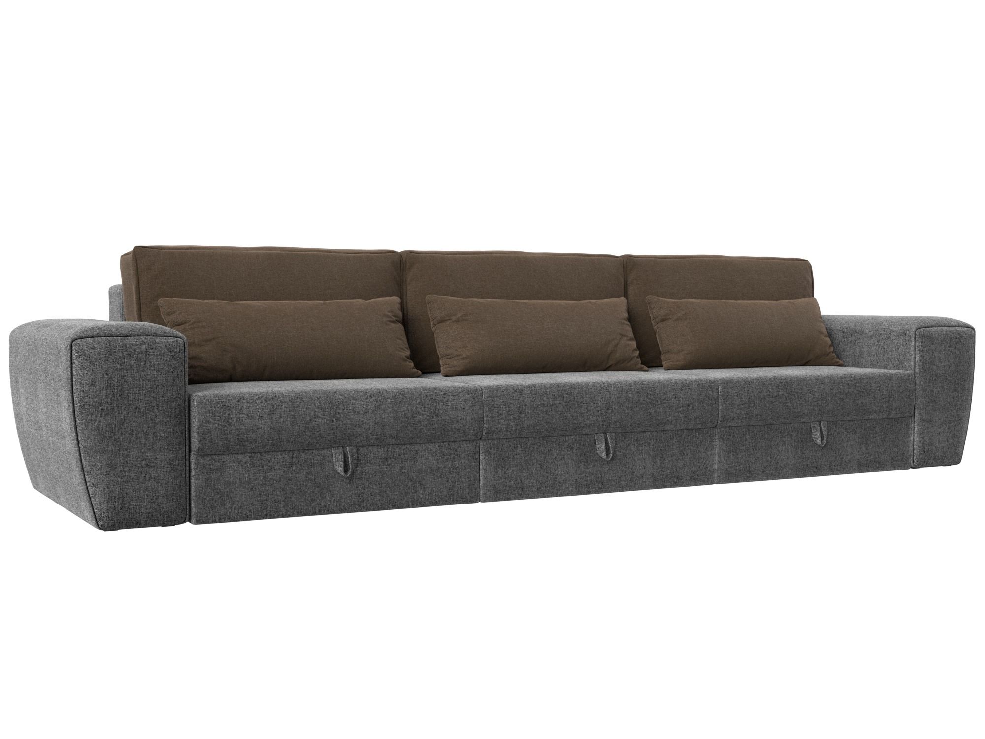 

Прямой диван Лига Диванов Лига-008 Long 372х107х94 см, серый\коричневый, Прямой диван Лига-008 Long