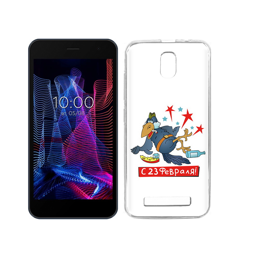 

Чехол MyPads Tocco для BQ 5047L Like 23 февраля веселая птица, Прозрачный, Tocco