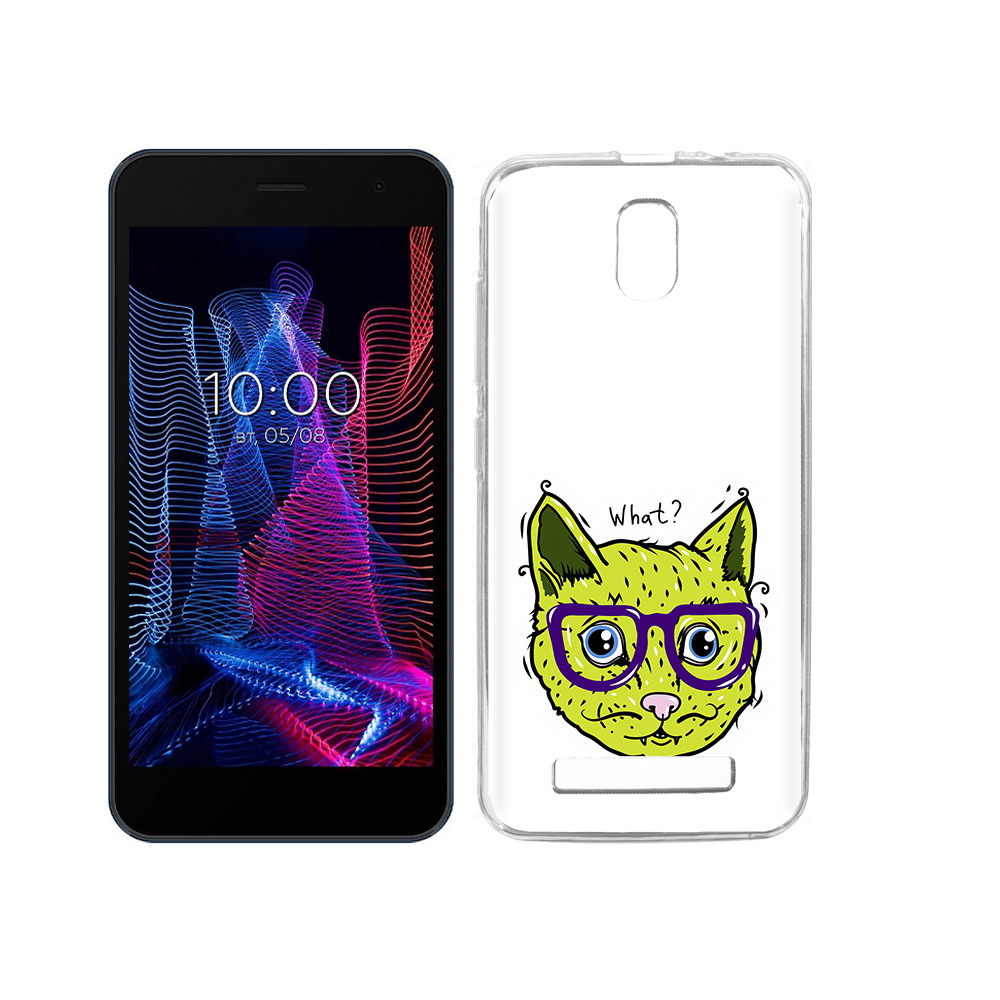 

Чехол MyPads Tocco для BQ 5047L Like Зеленый кот, Прозрачный, Tocco