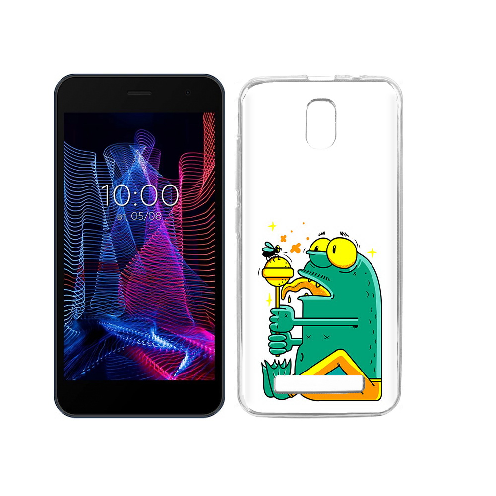 

Чехол MyPads Tocco для BQ 5047L Like Зеленая лягушка с чупа чупсом, Прозрачный, Tocco
