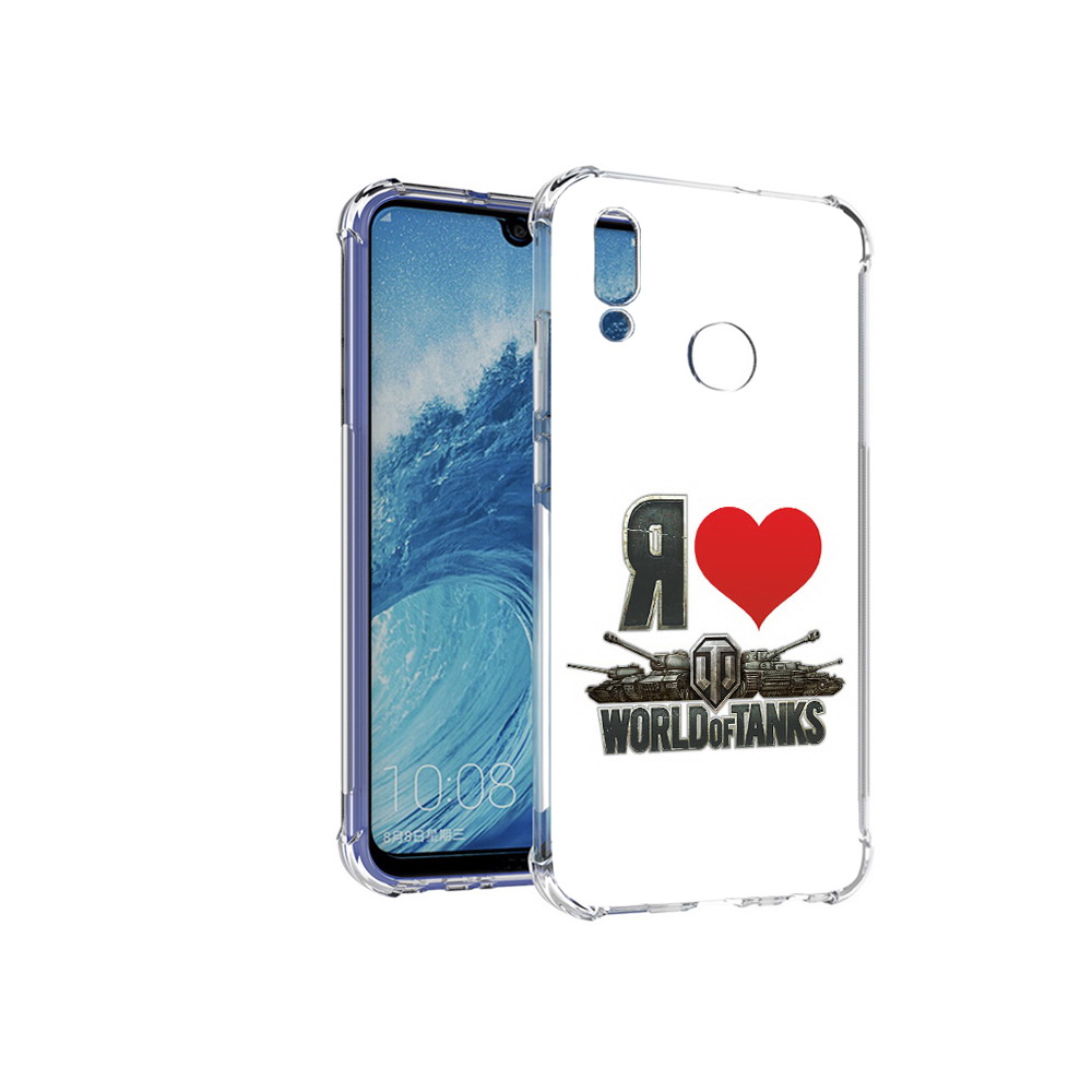 

Чехол MyPads Tocco для Huawei P Smart (2019) я люблю ворлд оф танк, Прозрачный, Tocco