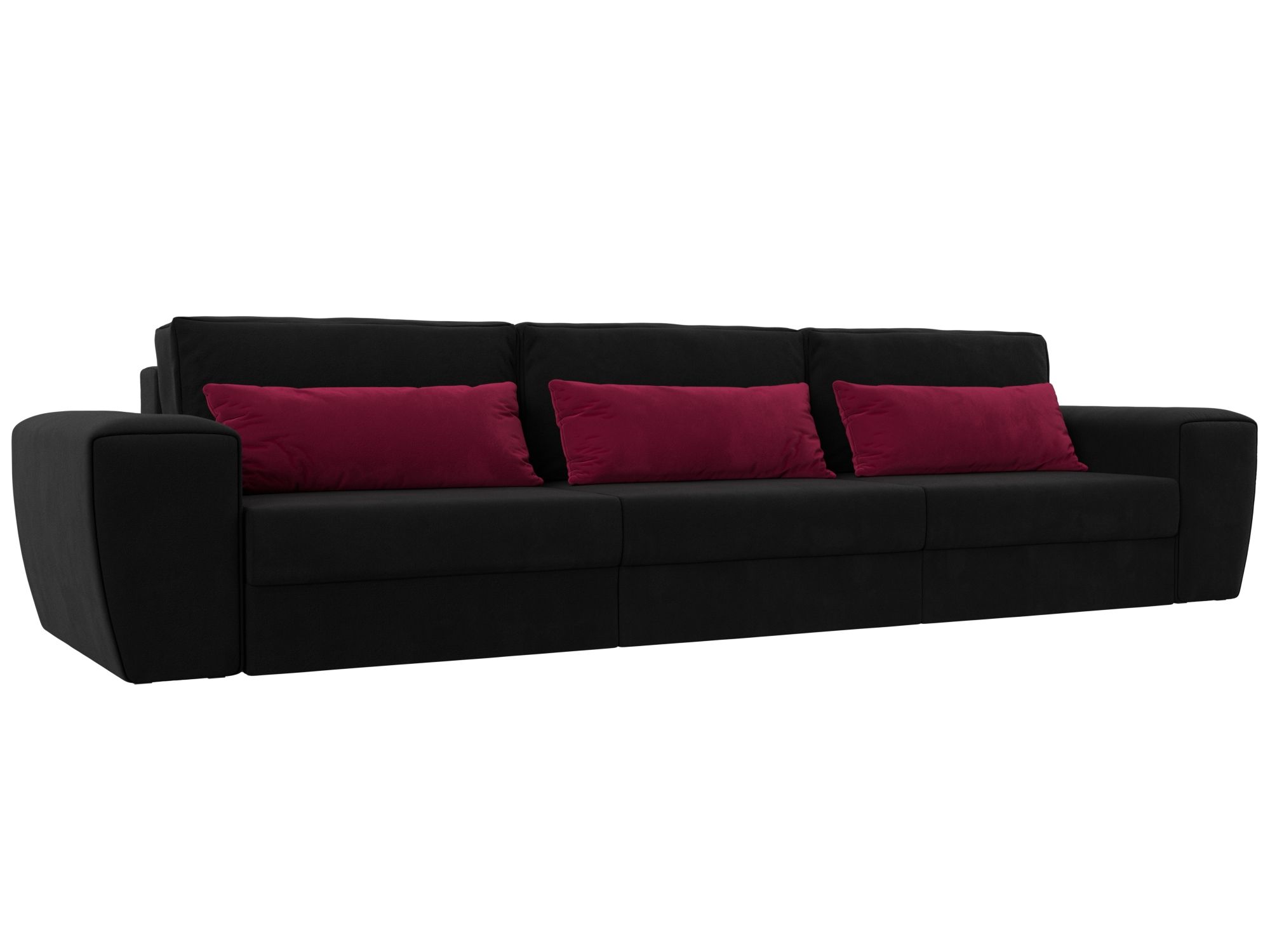 

Прямой диван Лига Диванов Лига-008 Long 372х107х94 см, черный\бордовый, Прямой диван Лига-008 Long
