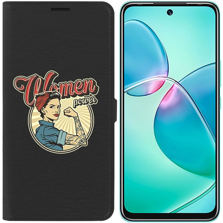 

Чехол-книжка Eco для Infinix Hot 12 Play Women Power (черный)