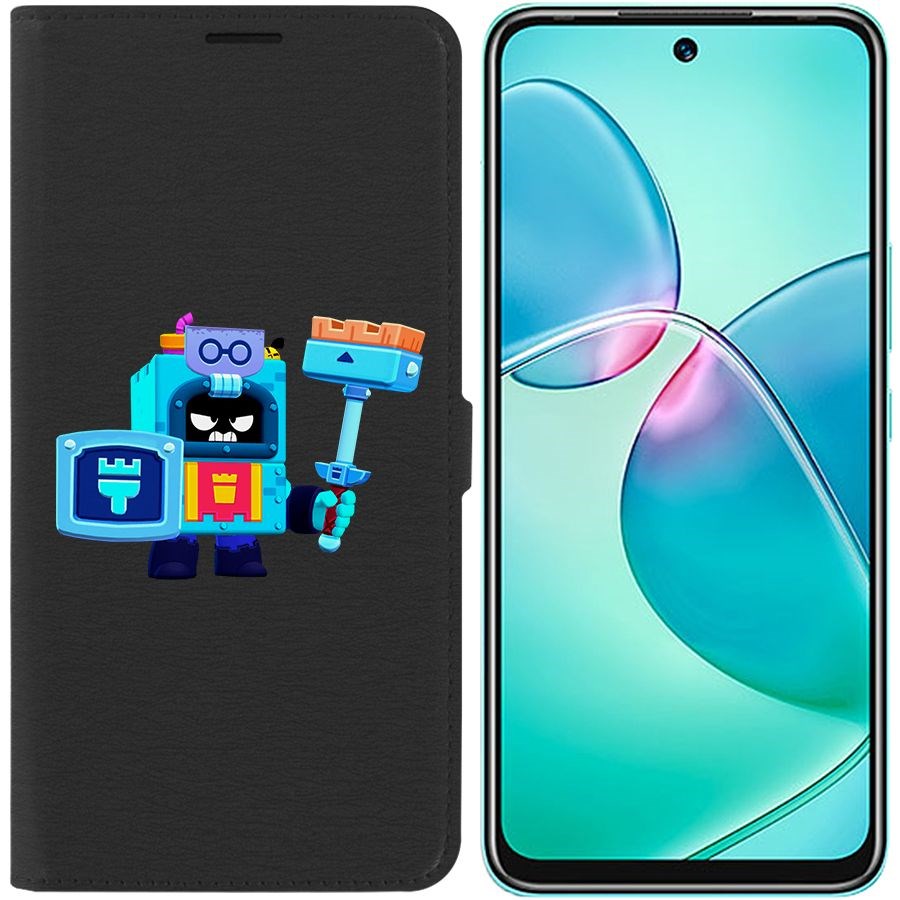 

Чехол-книжка Eco для Infinix Hot 12 Play Brawl Stars-Эш (черный)