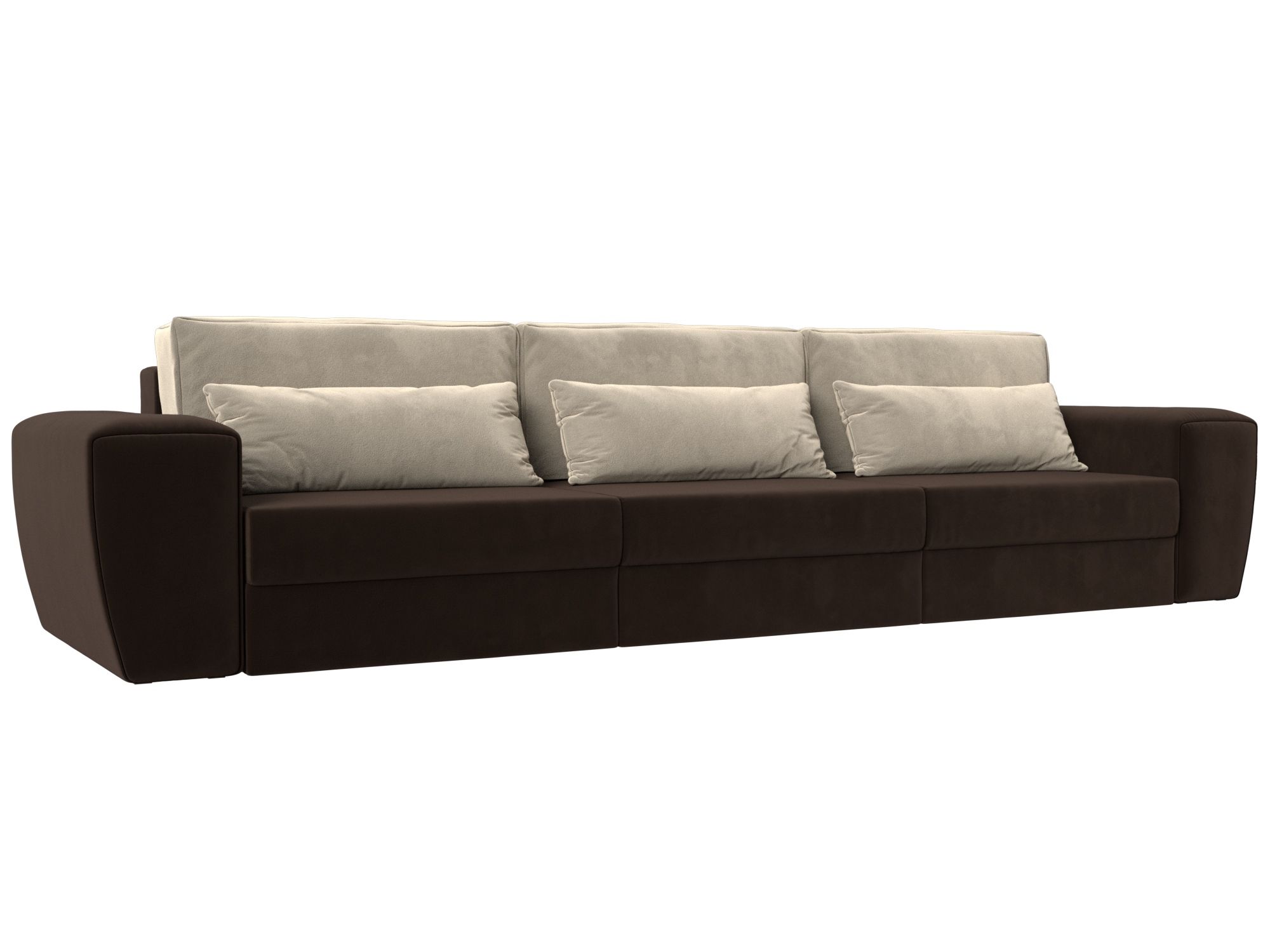 

Прямой диван Лига Диванов Лига-008 Long 372х107х94 см, коричневый\бежевый, Прямой диван Лига-008 Long