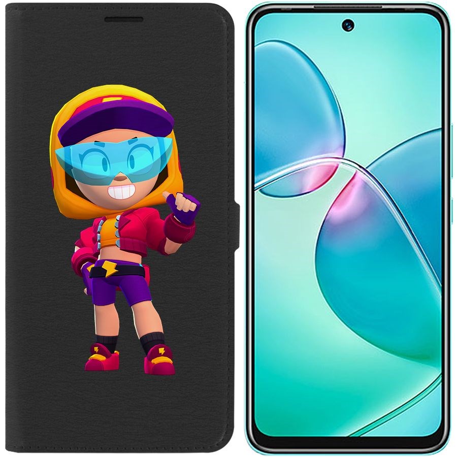 

Чехол-книжка Eco для Infinix Hot 12 Play Brawl Stars-Стритстайл Макс (черный)