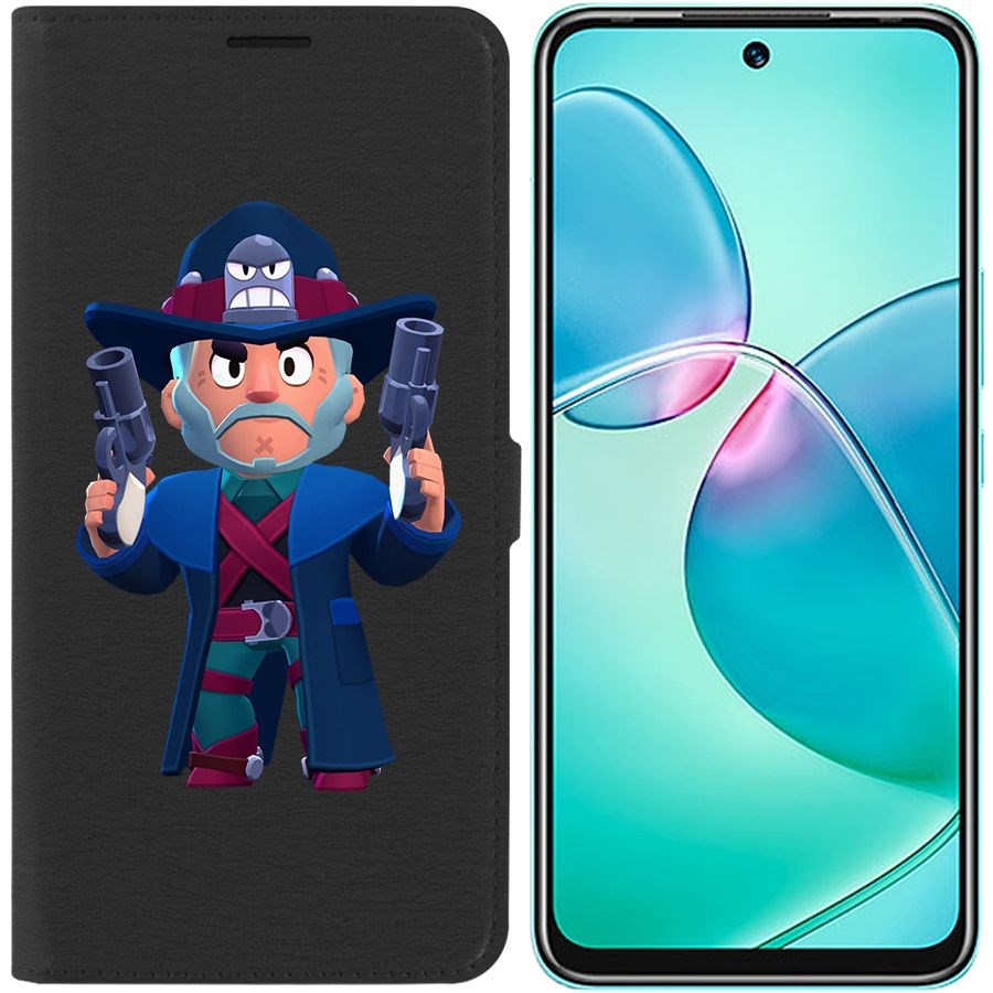 

Чехол-книжка Eco для Infinix Hot 12 Play Brawl Stars-Стрелок Кольт (черный)