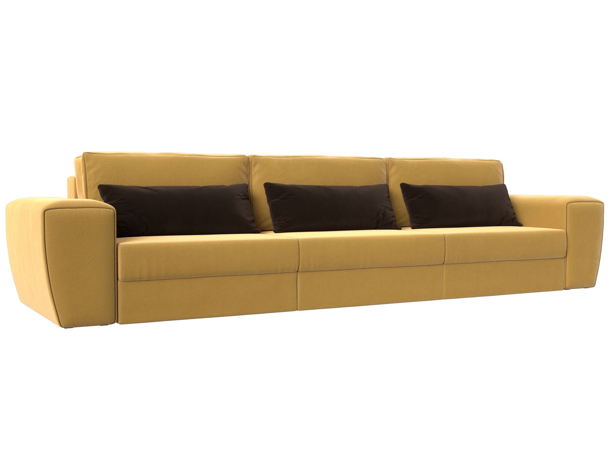 

Прямой диван Лига Диванов Лига-008 Long 372х107х94 см, желтый\коричневый, Прямой диван Лига-008 Long