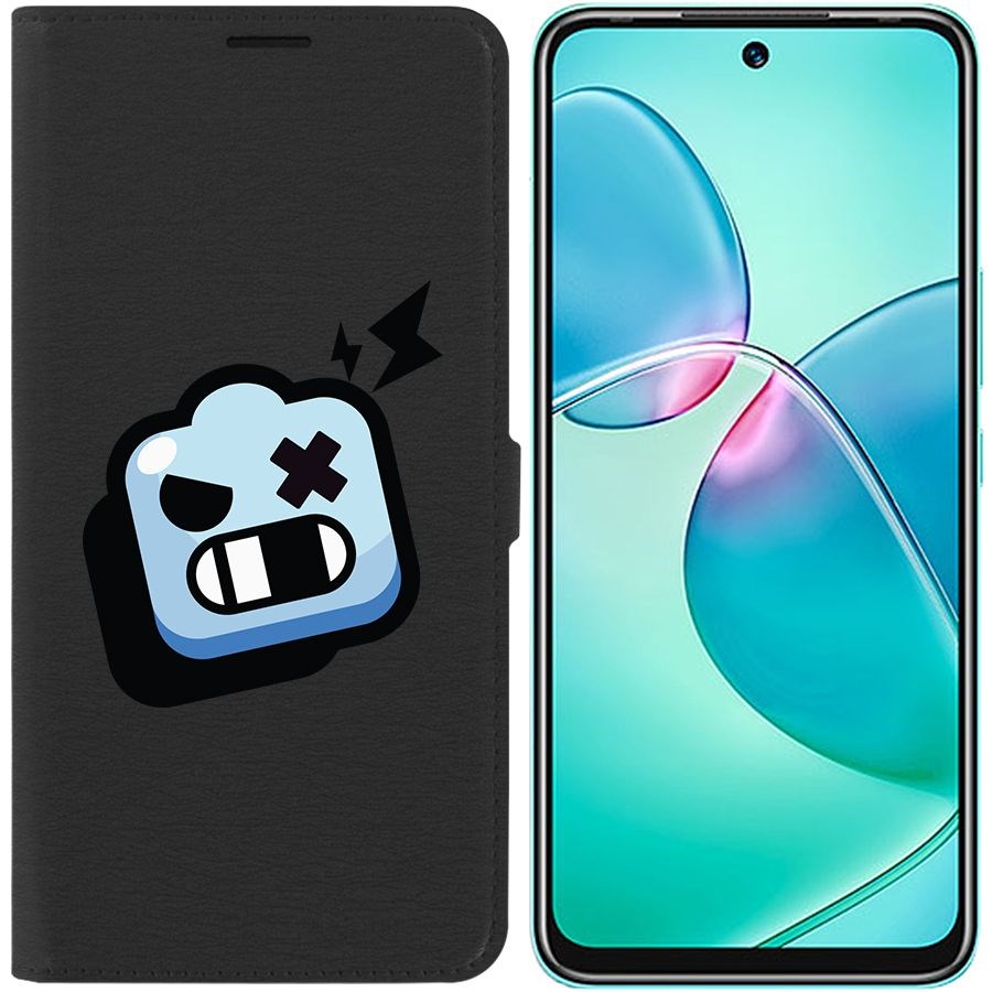 

Чехол-книжка Eco для Infinix Hot 12 Play Brawl Stars-Роборубка (черный)