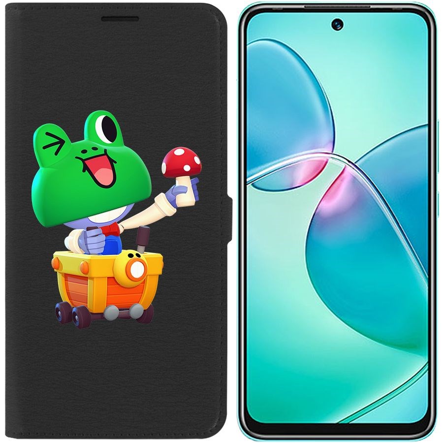 

Чехол-книжка Eco для Infinix Hot 12 Play Brawl Stars-Леонард Карл (черный)
