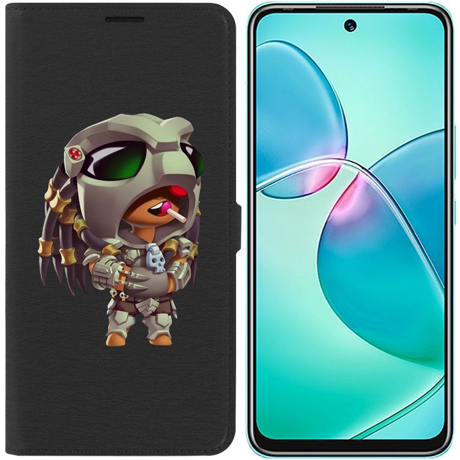

Чехол-книжка Eco для Infinix Hot 12 Play Brawl Stars-Леон Хищник (черный)