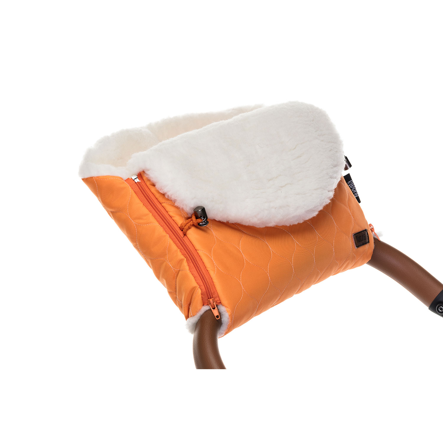 Муфта меховая для коляски Nuovita Polare Bianco оранжевая